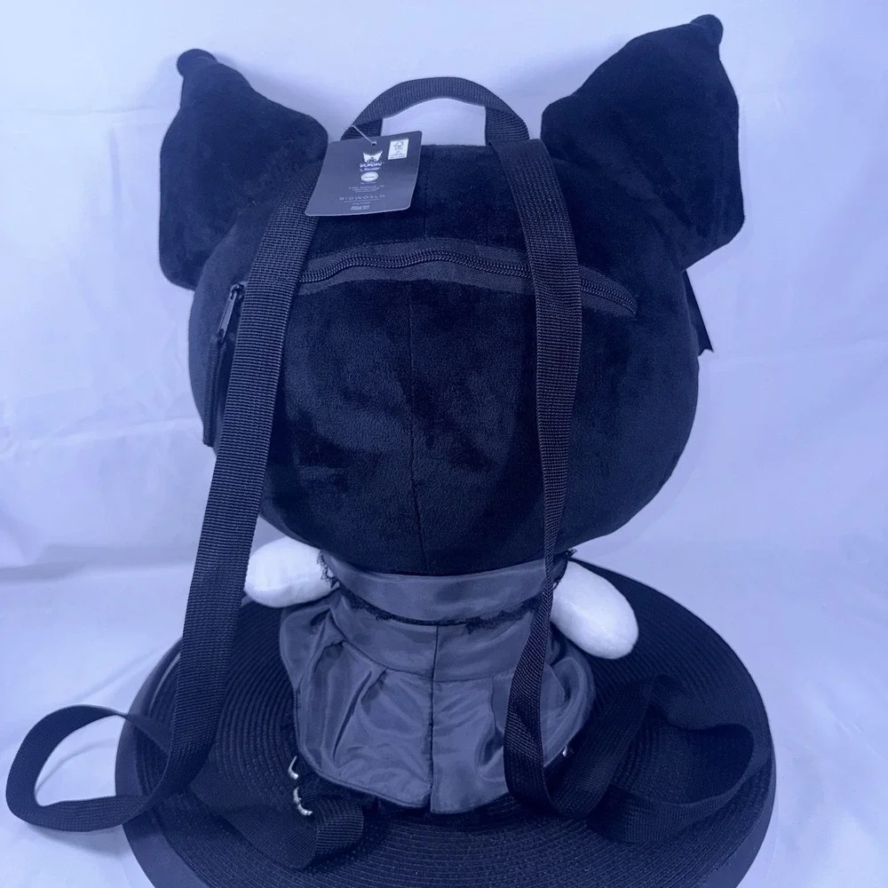 Kuromi NWT Hot Topic Bioworld Sanrio Lolita Black Plush Backpack Bag 16